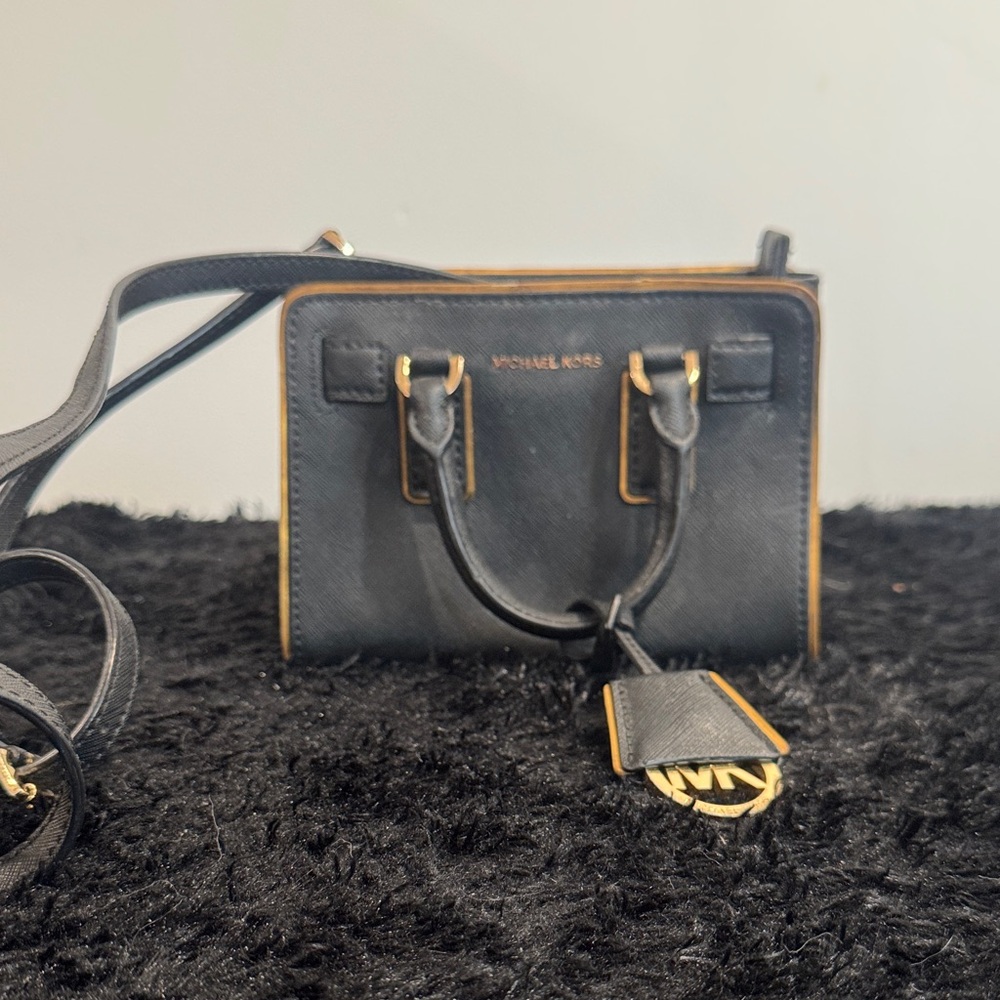 Michael Kors Black and Gold Mini Bag